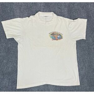 Anvil Conchy Joe's Dark Rum Mens White Tshirt 100% Cotton Single Stitch Size L